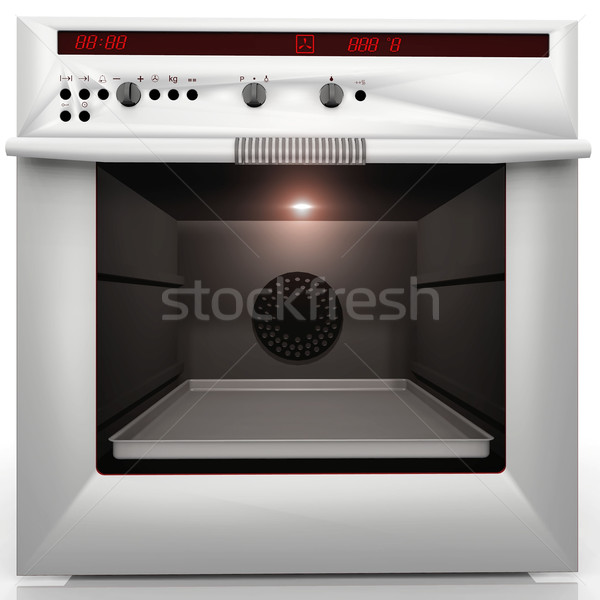 Sütő bent nagyszerű otthon fém konyha Stock fotó © njaj