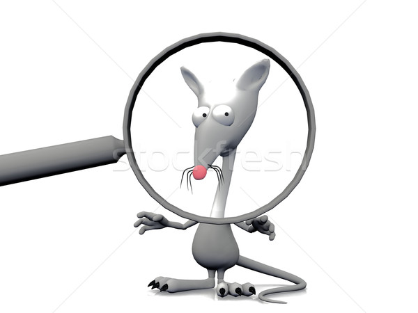 Szczur lupą szczęśliwy sztuki portret cartoon Zdjęcia stock © njaj