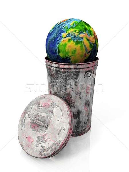 Ziemi kosza świat graficzne zanieczyszczenia środowiska Zdjęcia stock © njaj