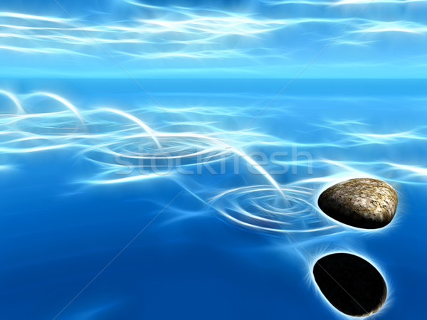 ricochets of a stone on water  Stock photo © njaj