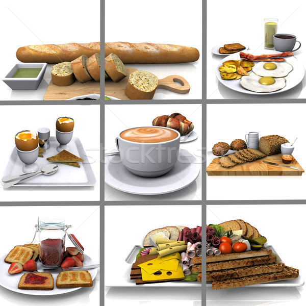 composition  of images of breakfast Stock photo © njaj