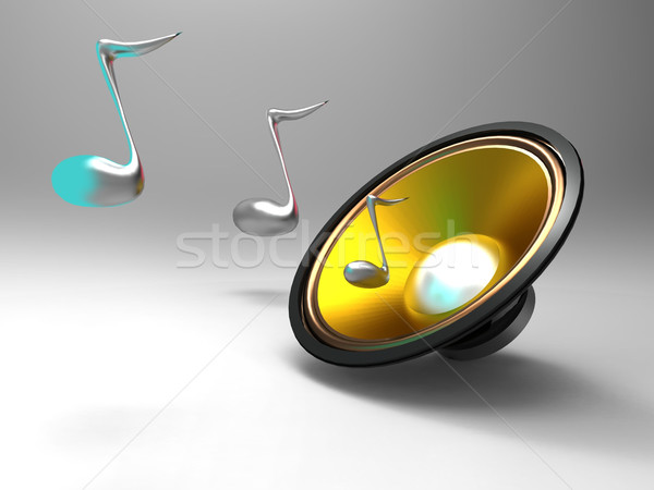 the speaker and music notes Stock photo © njaj