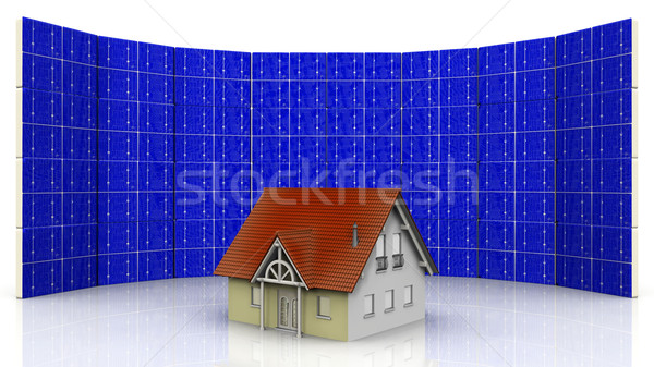 house and solar cell Stock photo © njaj