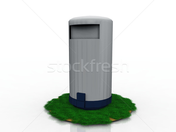 Kosza zielona trawa ogród zielone plastikowe pojemnik Zdjęcia stock © njaj