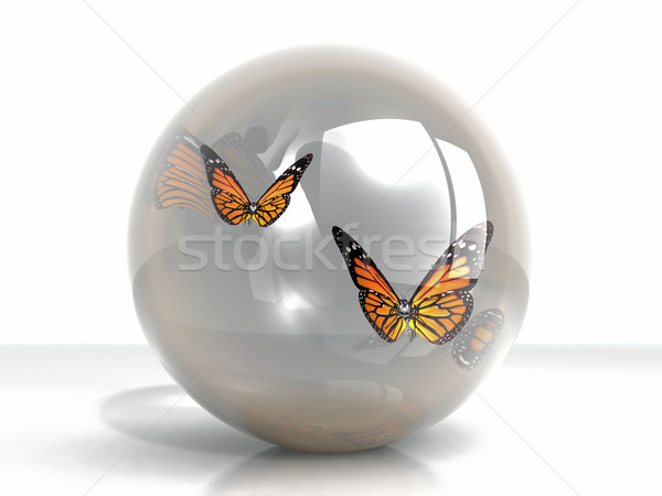 Schmetterling schönen Blase Natur Glas Garten Stock foto © njaj