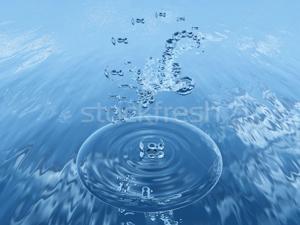 Stock photo: drops  and round on a blue background