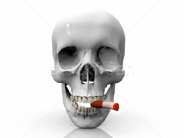 Koponya cigaretta dohányzás egészség füst gyógyszer Stock fotó © njaj