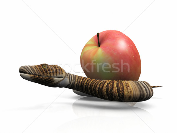 the snake and the apple Stock photo © njaj