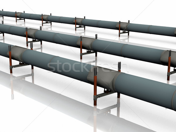 gas and oil pipelines on a white background Stock photo © njaj