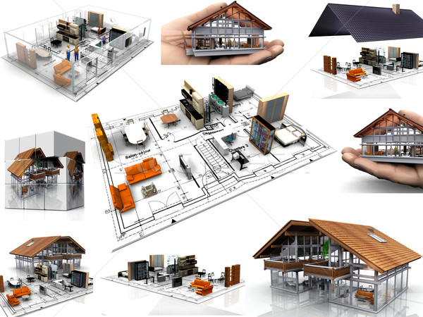 composition  of images of houses Stock photo © njaj