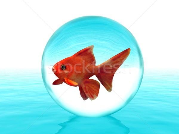 Goudvis drop Blauw vrijheid onderwater witte Stockfoto © njaj