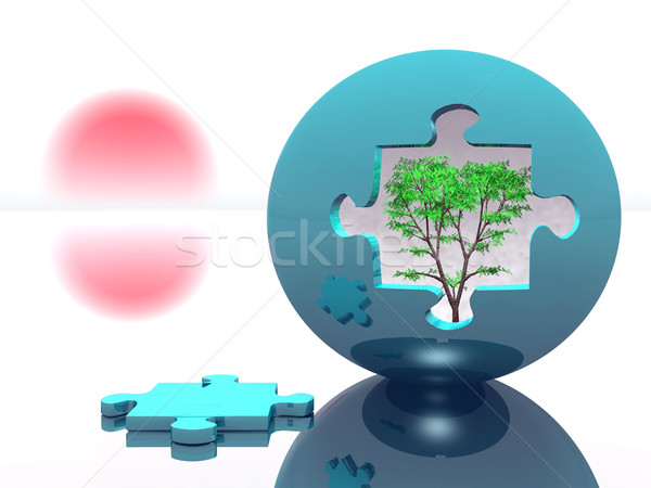 tree in a puzzle bubble Stock photo © njaj