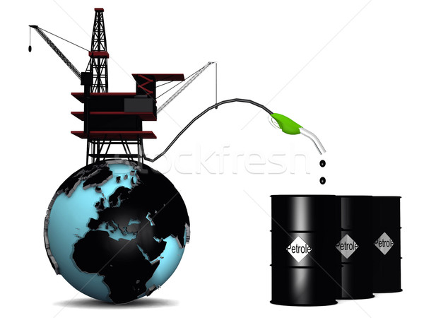 oil pump and earth Stock photo © njaj