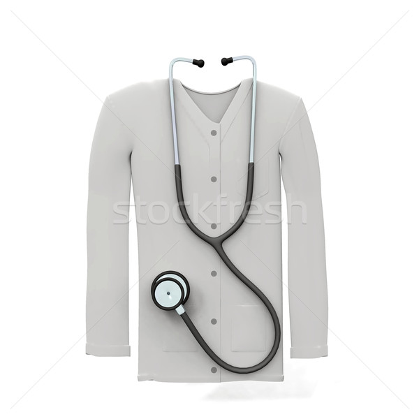 Stéthoscope cardigan orange jeunes blanche souriant [[stock_photo]] © njaj