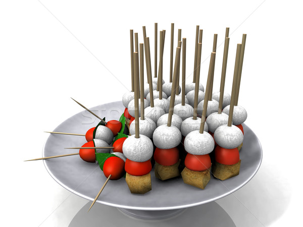 Stock photo: appetizers  on a white plate