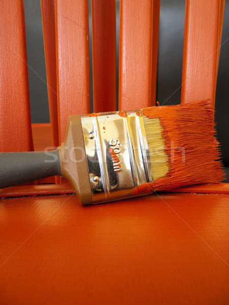 Rouge peinture outils couleur brosse dessin [[stock_photo]] © njaj