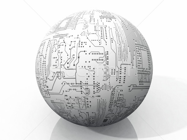 мяча напечатанный схеме дизайна технологий связи Сток-фото © njaj