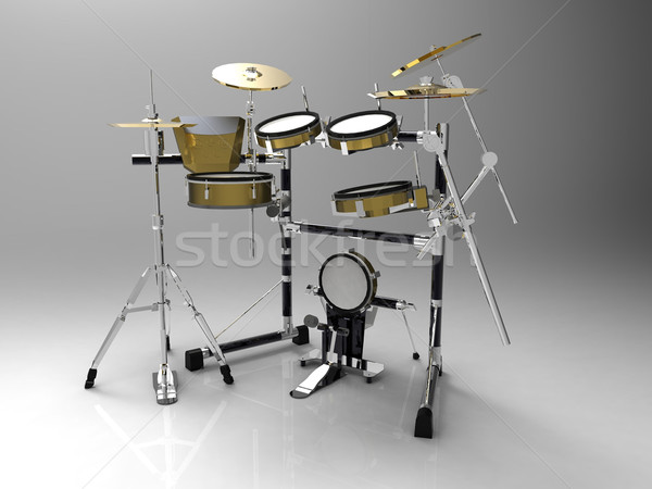 Stock photo: Drums on a gray background