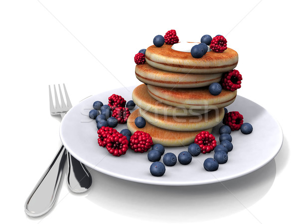 pancake  with berries Stock photo © njaj