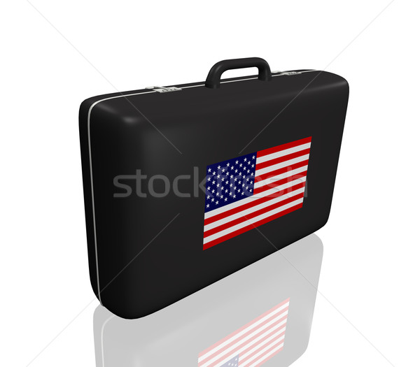 Valigia bandiera americana isolato bianco bandiera piano Foto d'archivio © nmarques74