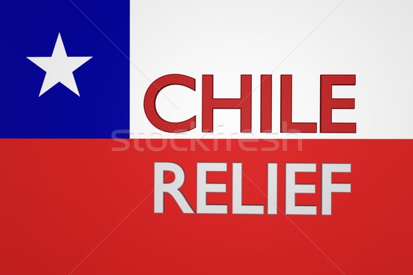 Chile sollievo messaggio bandiera design blu Foto d'archivio © nmarques74