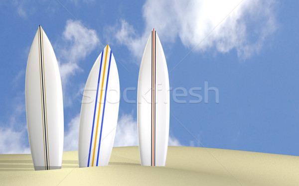サーフボード 画像 3  晴れた ビーチ 背景 ストックフォト © nmarques74