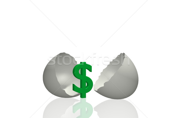 Simbolo del dollaro immagine uovo isolato bianco business Foto d'archivio © nmarques74