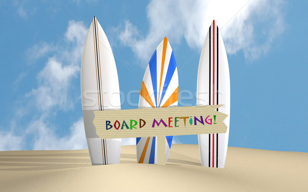 Vorstandssitzung Bild Strand Meer Hintergrund Stock foto © nmarques74