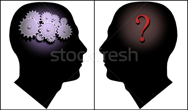 Questions réponses image deux silhouettes art Photo stock © nmarques74