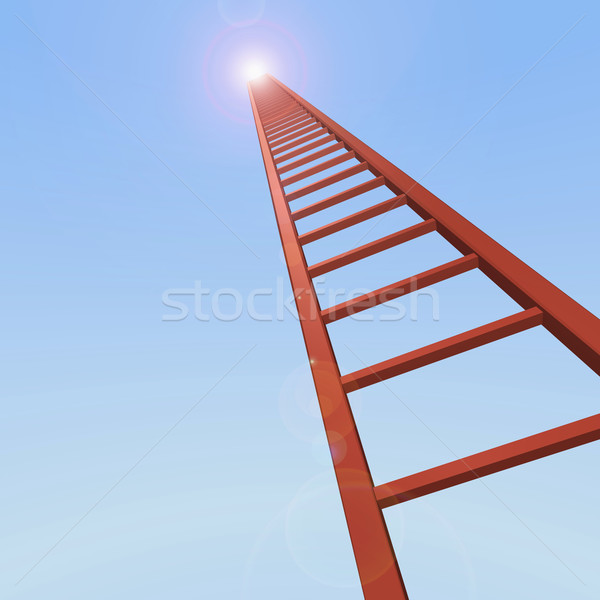 Stok fotoğraf: Gökyüzü · merdiven · 3D · yukarı · güneş · arka · plan