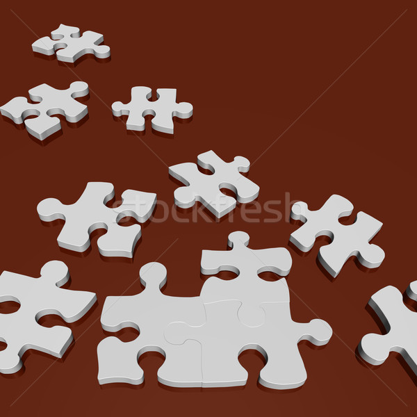 Pezzi del puzzle immagine 3D verde sfondo link Foto d'archivio © nmarques74