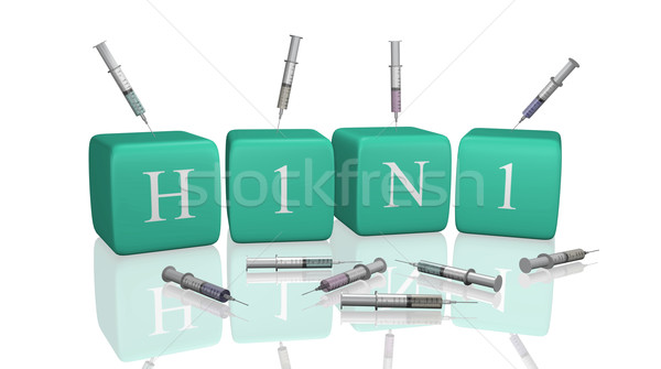 H1n1 сообщение 3D шприц медицинской Сток-фото © nmarques74