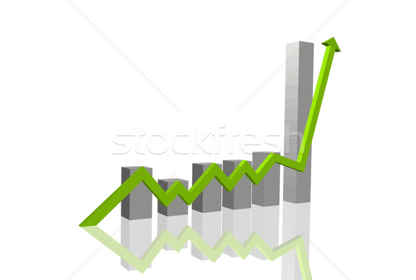 Image of a 3D chart isolated on a white background. Stock photo © nmarques74