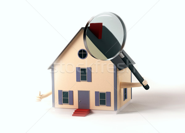 Home inspectie afbeelding huis vergrootglas Stockfoto © nmarques74