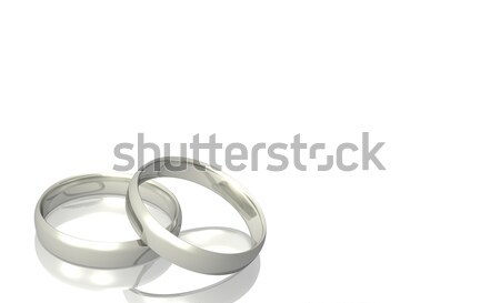 Prata anéis de casamento imagem dois casamento isolado Foto stock © nmarques74