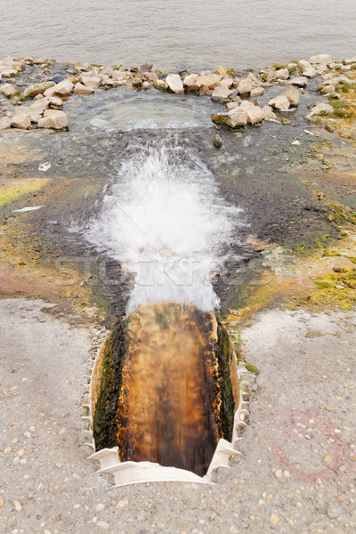 Riool drain pijp groot cement aarde Stockfoto © Nneirda
