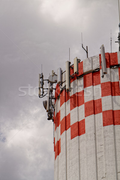 Stock foto: Telefon · Turm · Foto · groß · rot · weiß
