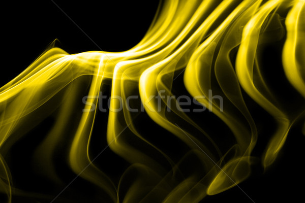 Citromsárga füst fekete víz tűz absztrakt Stock fotó © Nneirda