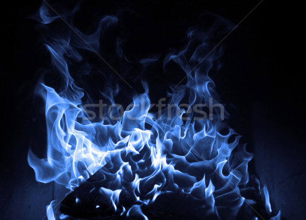 Bleu flamme isolé sombre feu art [[stock_photo]] © Nneirda