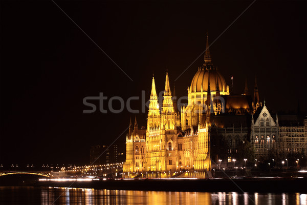 Budapest parlamento edificio Hungría crepúsculo urbanas Foto stock © Nneirda