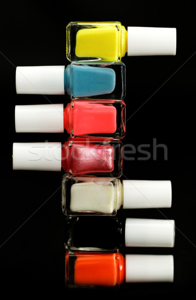指甲油 黑色 彩虹 風格 女子 商業照片 © Nneirda