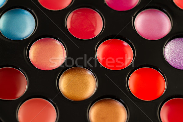 Lipgloss Palette erschossen weichen Schwerpunkt Stock foto © Nneirda