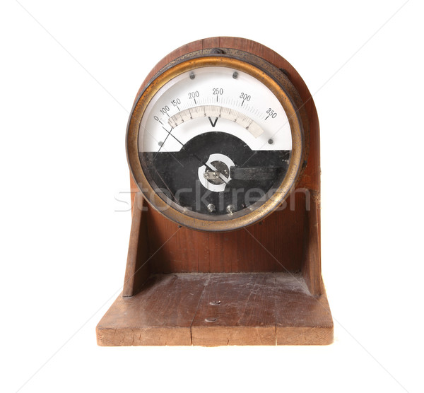 Feszültségmérő öreg idejétmúlt elektromosság technológia retro Stock fotó © Nneirda