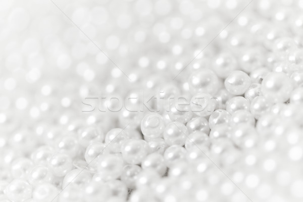 Stock fotó: Gyöngy · textúra · köteg · fehér · háttér · gyönyörű