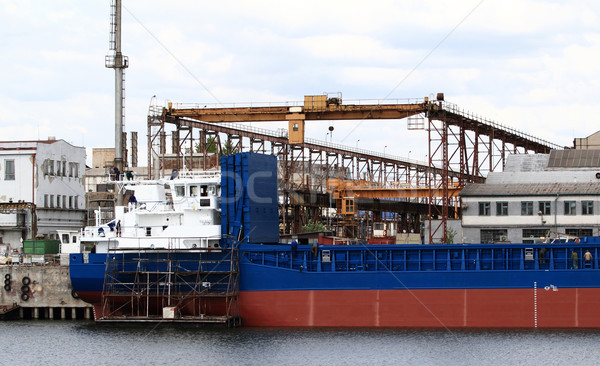 Сток-фото: промышленных · фото · синий · красный · судно · бизнеса