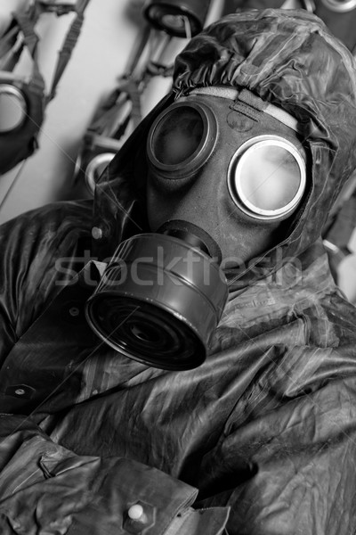 照片 男子 衣服 防毒面具 戰爭 面膜 商業照片 © Nneirda