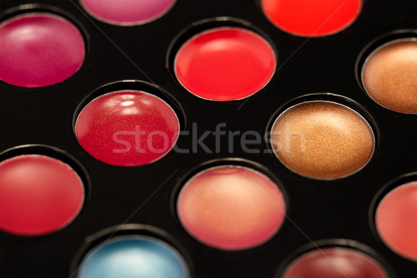 Szájfény paletta közelkép lövés puha fókusz Stock fotó © Nneirda