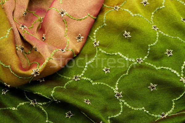 Rose vert textiles satin fond [[stock_photo]] © Nneirda