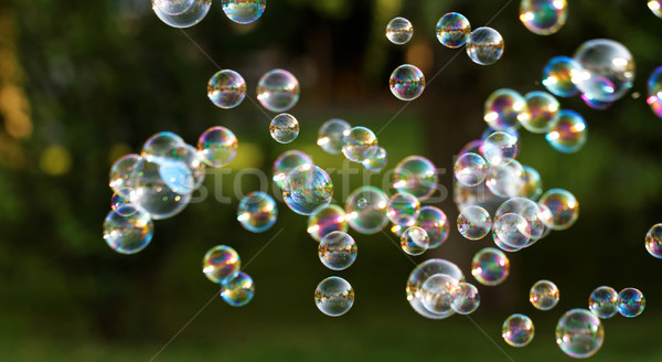 Foto stock: Bolhas · de · sabão · arco-íris · bubbles · bolha · soprador · projeto