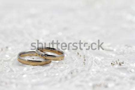 Trauringe Perlen Hochzeit Liebe Hintergrund Gold Stock foto © Nneirda